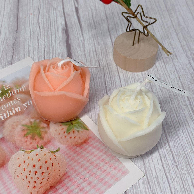 Luxury Wedding Decoration Candles Handmade Floating Candles Pink Rose Shaped Flower Scented Candle