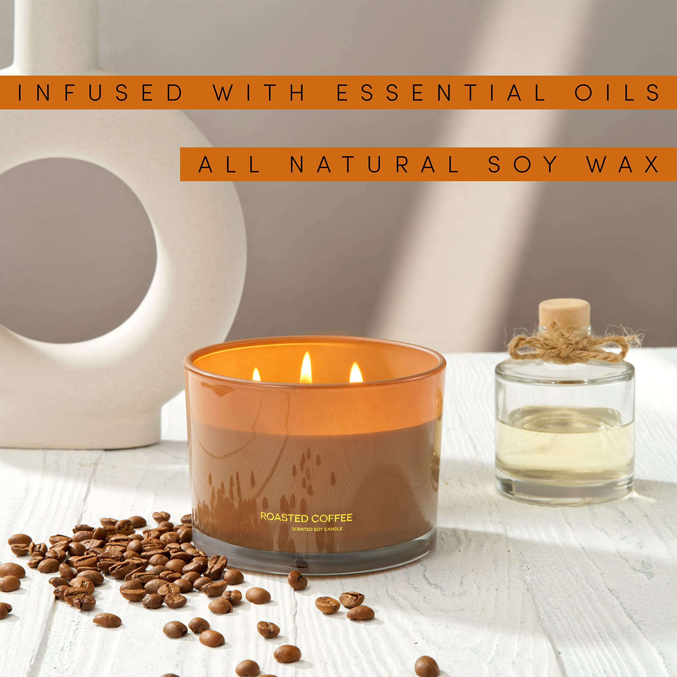 Wholesale Luxury Scented Candle Wax 12oz 3 Wick Soy Wax Scented Wax Glass Jar Decor Candle