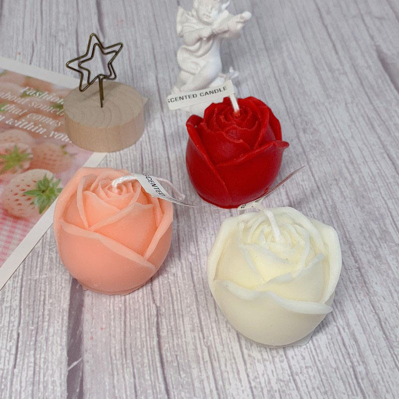 Luxury Wedding Decoration Candles Handmade Floating Candles Pink Rose Shaped Flower Scented Candle