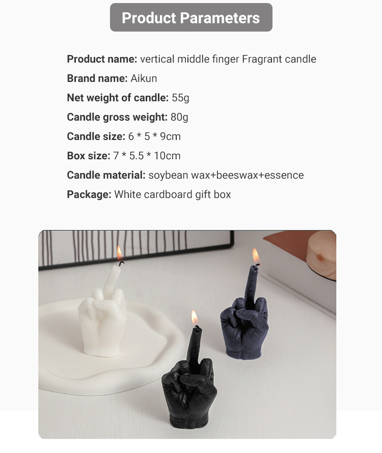 Funny Middle Finger Aromatherapy Candle Desktop Home Decoration Gift Ornaments Candle