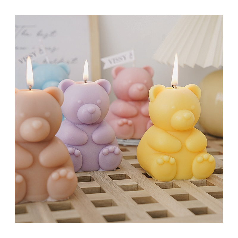 Unique Lovely Teddy Bear Candle for Wedding Home Decorations Gift Giving Scented Candle