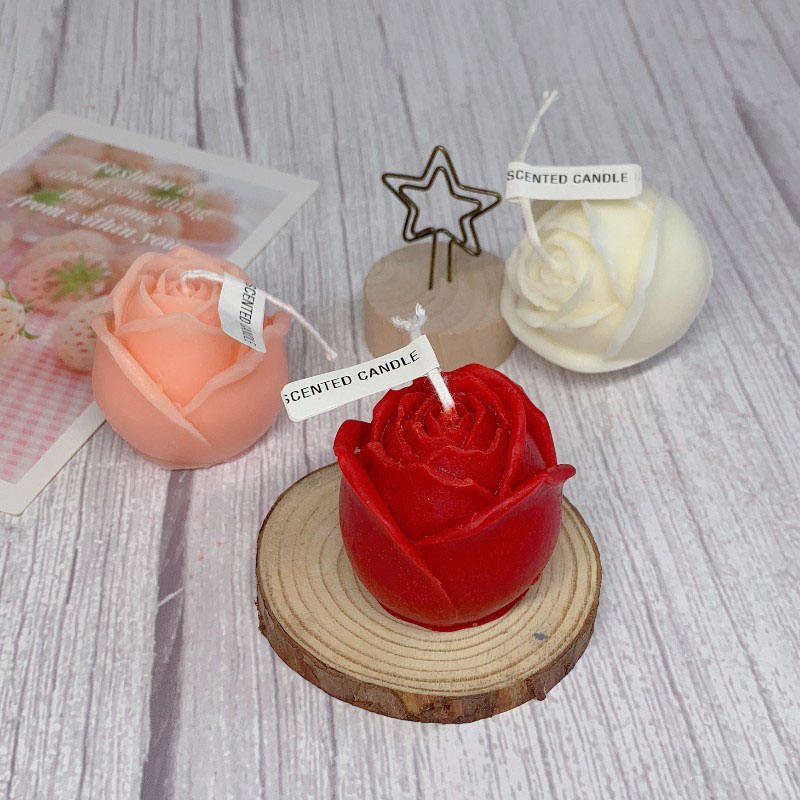 Luxury Wedding Decoration Candles Handmade Floating Candles Pink Rose Shaped Flower Scented Candle