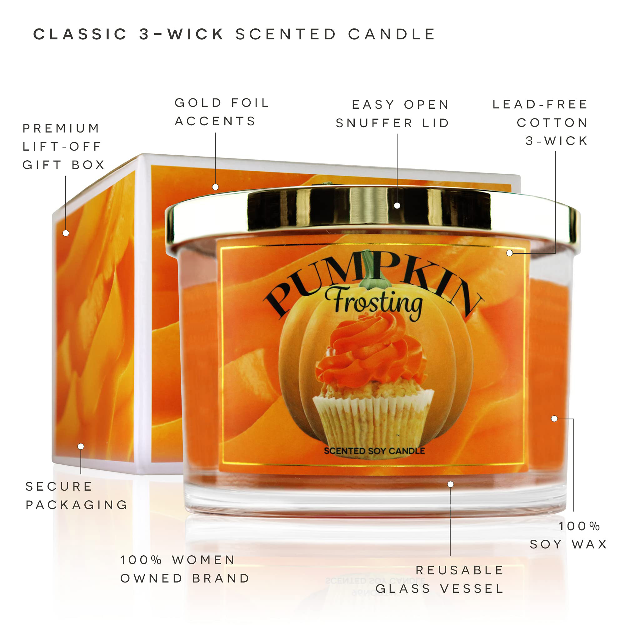 Wholesale Custom Hand Made Private Label 3 Wick Glass Scented Wax Wedding Memorial Day Birthday Candles With Packaging