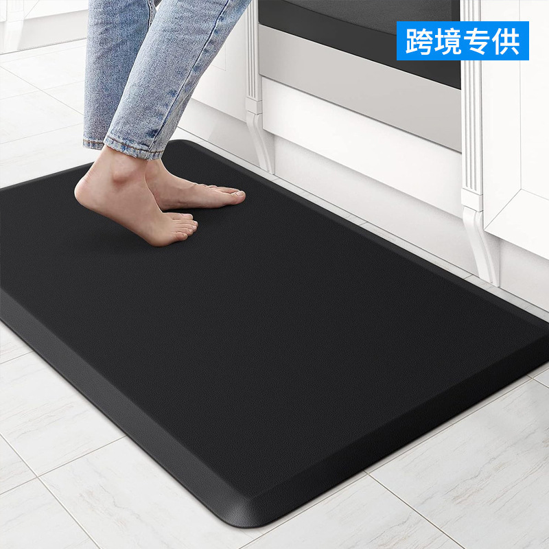 rubber backed pu leather waterproof pad Rectangular anti slip floor mat bathroom kitchen carpet