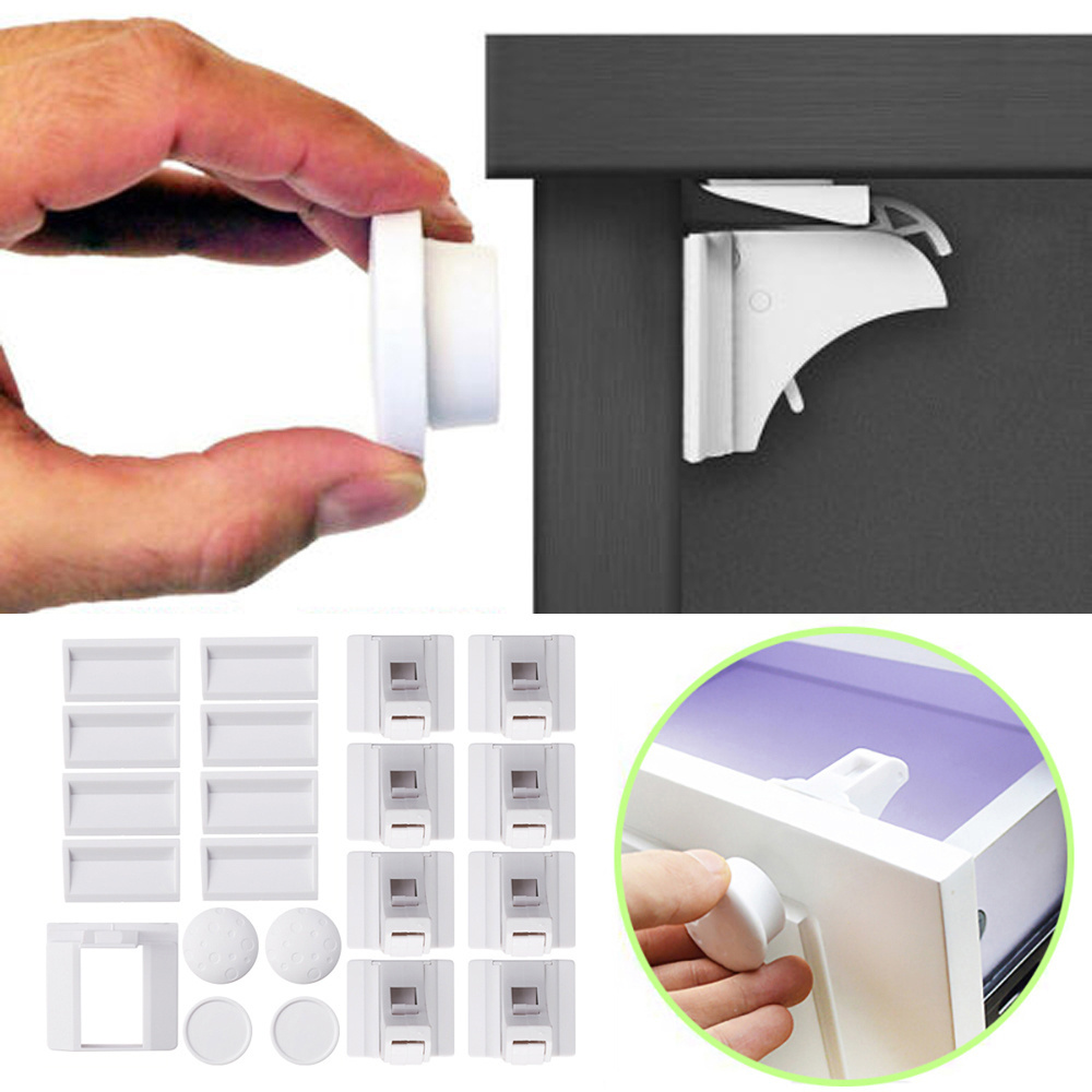 Adhesive Cabinet Fridge Drawer Lock Children Security Products Baby Magnetic Child Lock Safety