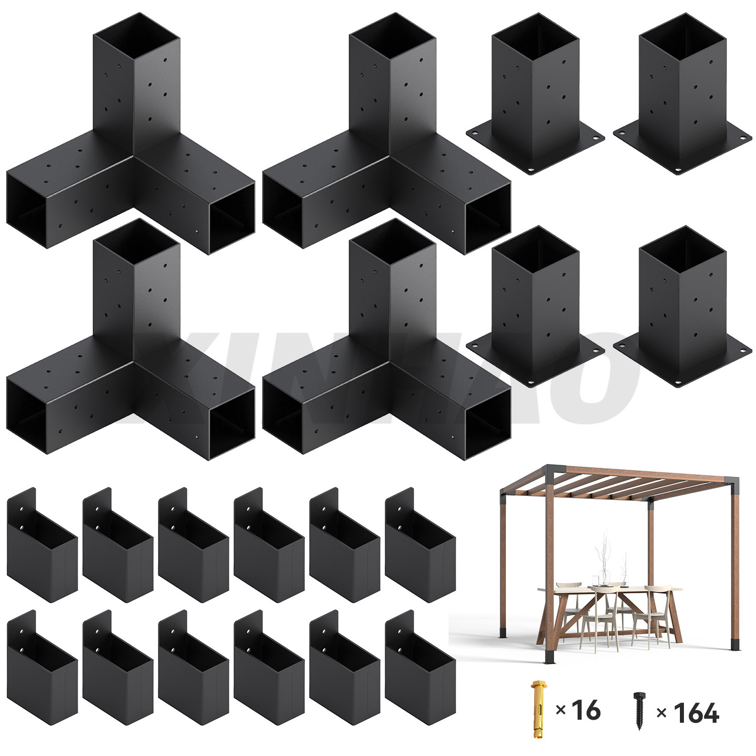 Garden pergola frame Kit metal arbor corner base bracket for Outdoor Wood Grill Gazebo