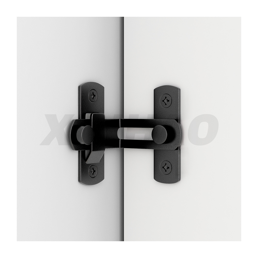 Matt Black Barn Door Antique Lock 90 Degree Sliding barn Door Latch and Flip Door Lock Bi-Fold Gate Hasp for Bathroom