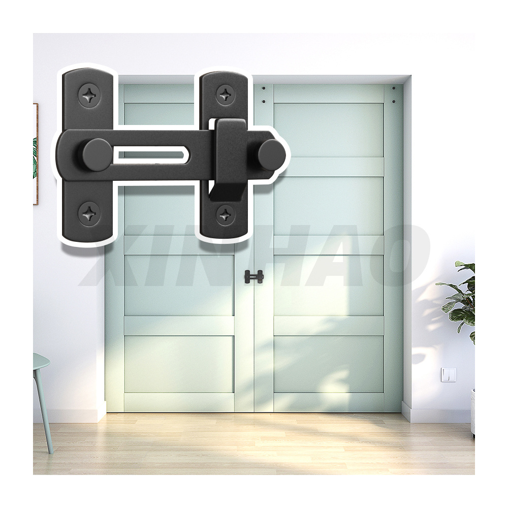 Black Steel Sliding Barn Door Lock Gate Latch Flip Latch Safety Door Bolt Latch Lock for Wine Cabinet Bathroom Outdoor