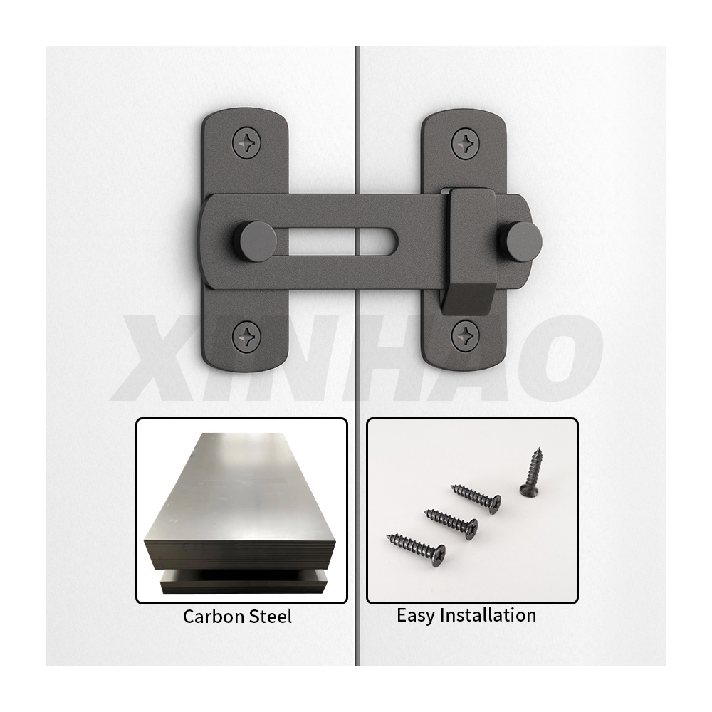 Black Steel Sliding Barn Door Lock Gate Latch Flip Latch Safety Door Bolt Latch Lock for Wine Cabinet Bathroom Outdoor