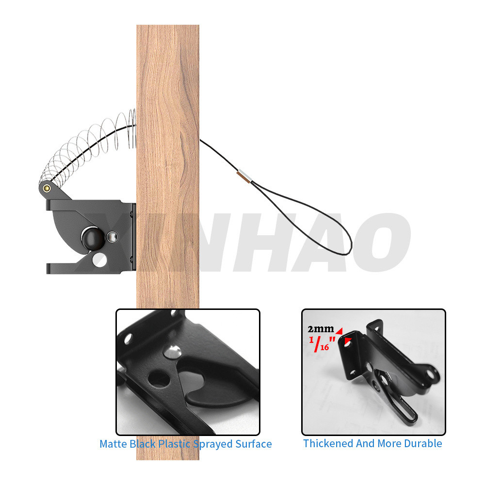 Fence Accessories Adjustable Steel Self-Closing PVC Wood Gravity Fence Gate Latch