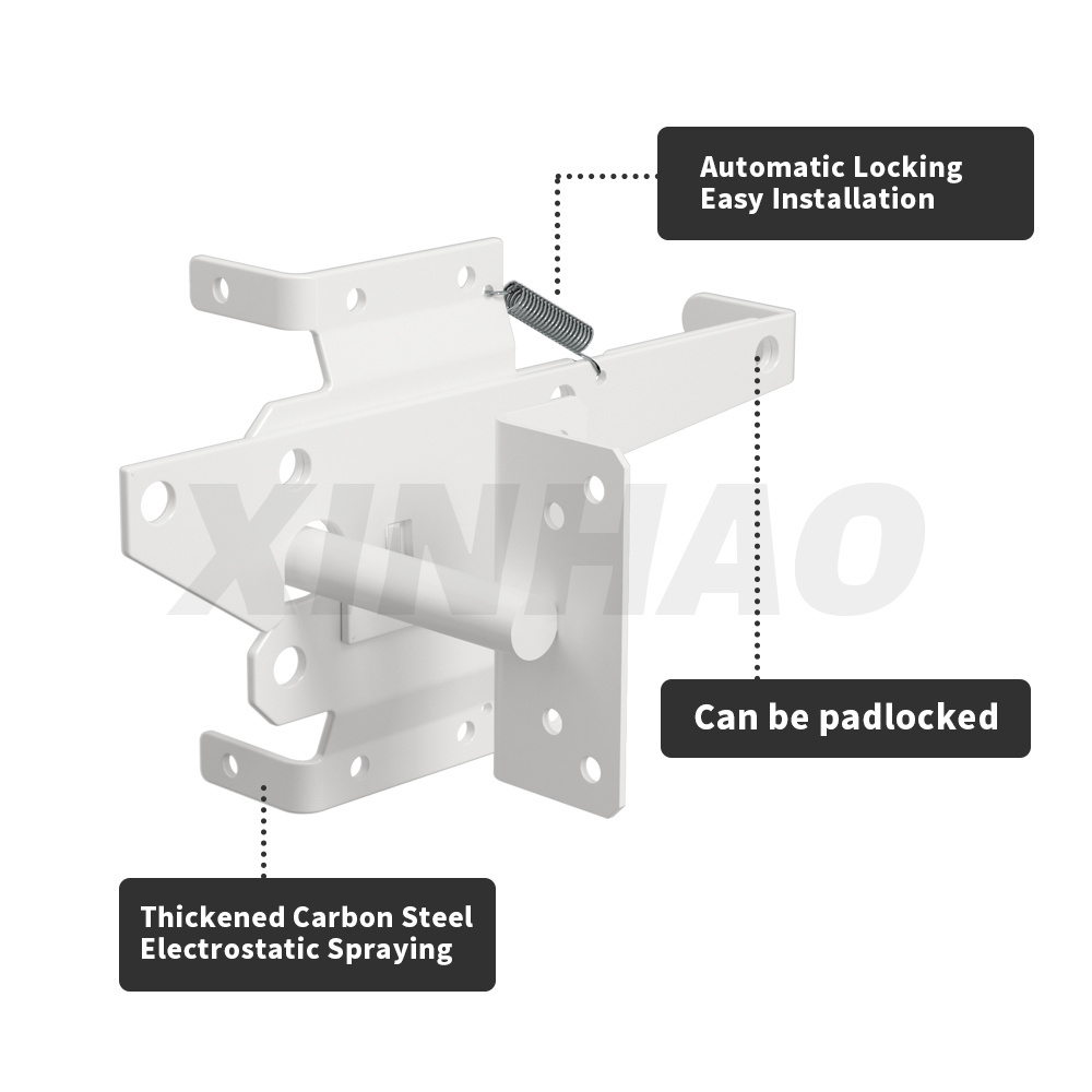 Heavy duty fence gate latch for wooden door easy to install self closing