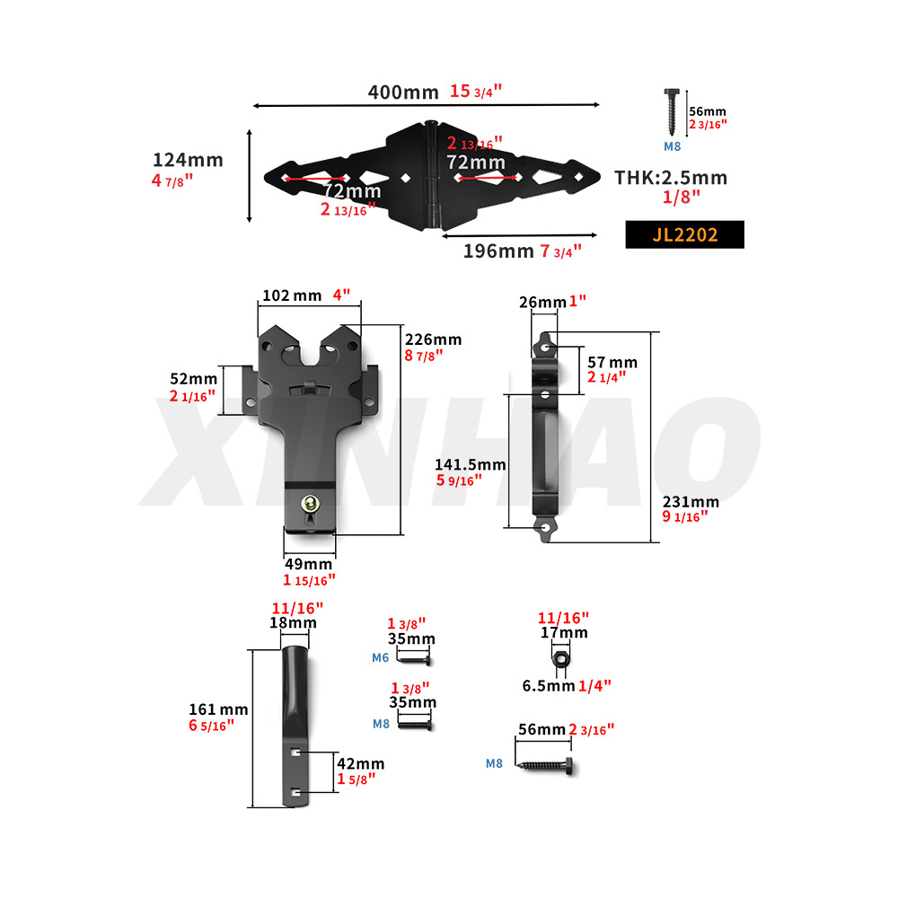 XINHAO Lubricated Hinge and Latch for Wooden Fence Gate Door In High Quality with Adjustable Angle