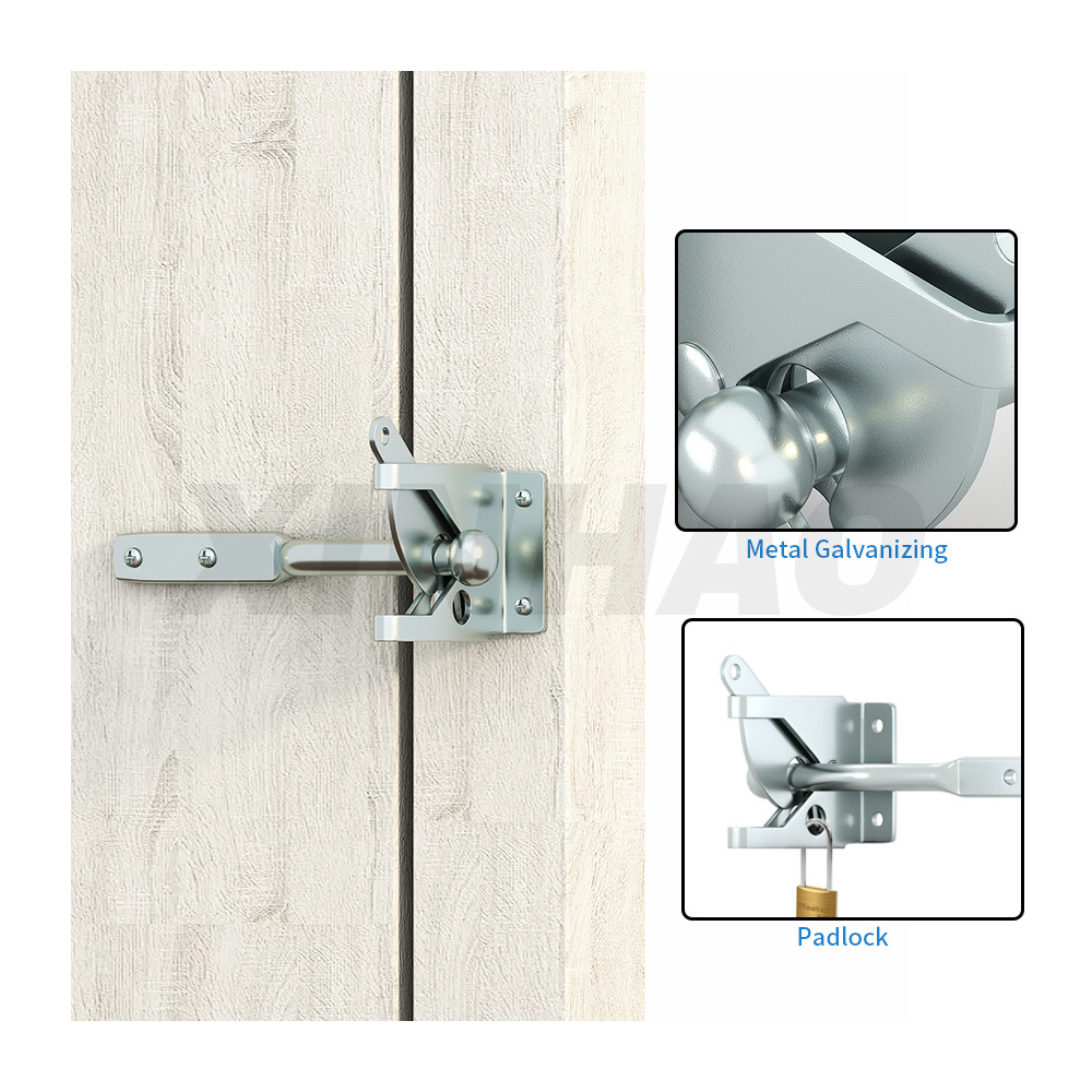 High Quality Metal Galvanized Gate Latch Self Locking Automatically for Out Fence Gate Door