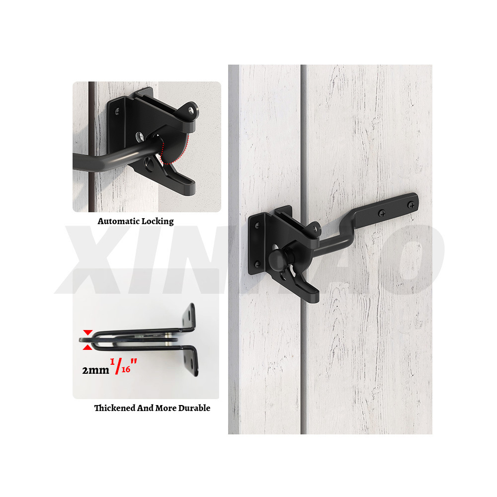 Gate Latch Self Locking Automatic for Wooden Fences Meta Gate Door Heavy Duty Gravity Security Latch in Galvanized