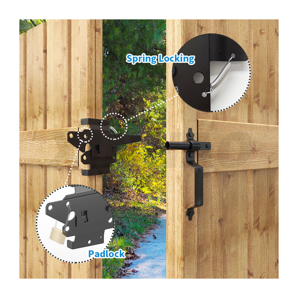 Adjustable Steel Spring Self-Closing Fence Accessories PVC Wood Gravity Fence Gate Latch