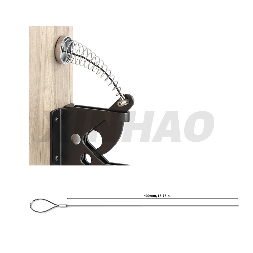 Hot Sale Adjustable Steel Spring Self-Closing Fence Accessories PVC Wood Gravity Fence Gate Latch