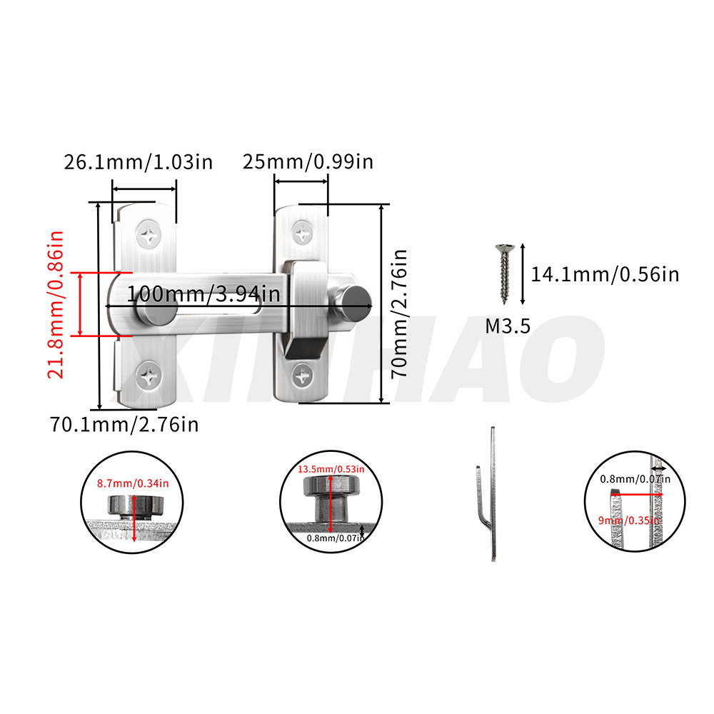 Stainless Steel Silver Gate Latch Barn Door Lock For Security And Privacy Heavy Duty Metal Lift Latch Hardware