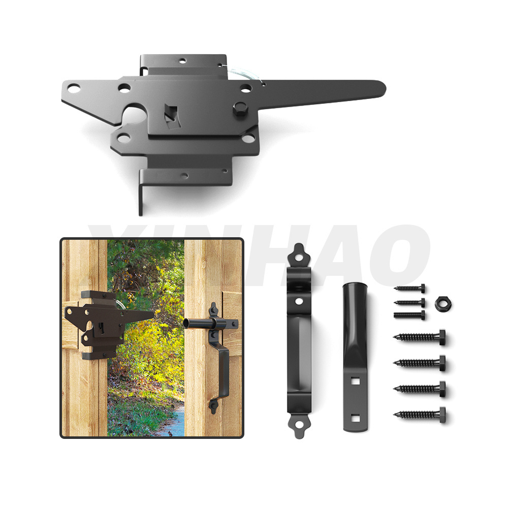 Black  Gate Latch with Spring Locking