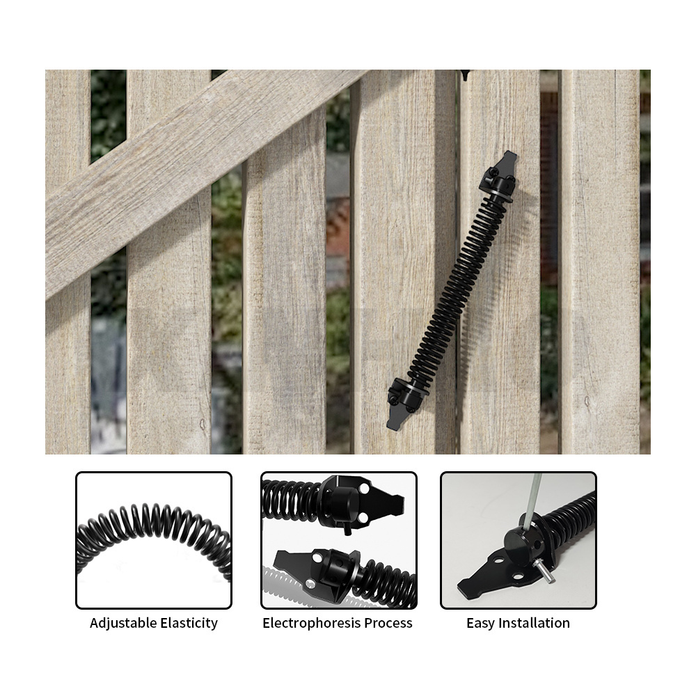 Adjustable Self-Locking Gate Spring for Wooden or Vinyl Fence