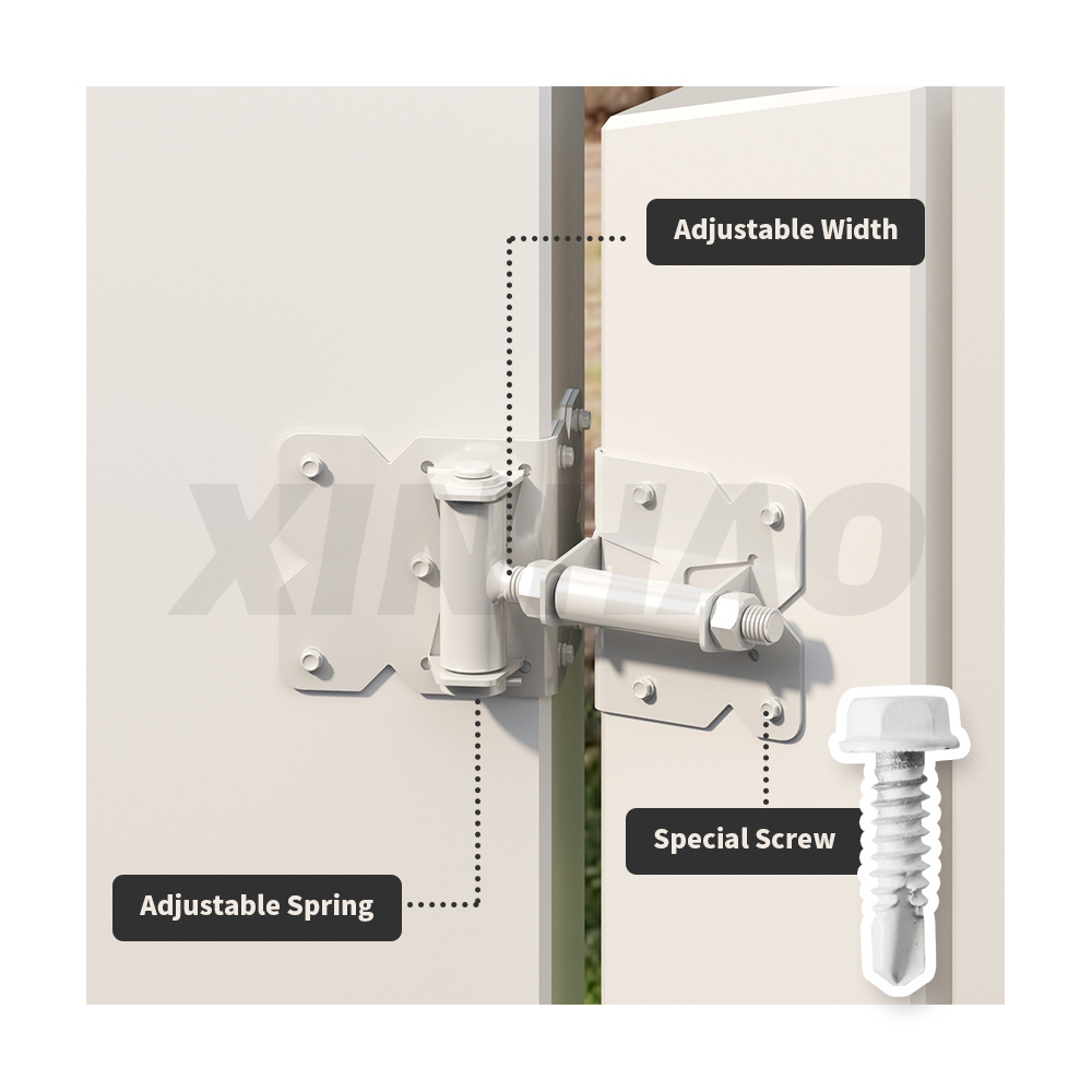 White Color Soft Closing Stainless Steel Material Gate Latch  Locks for Fence Door