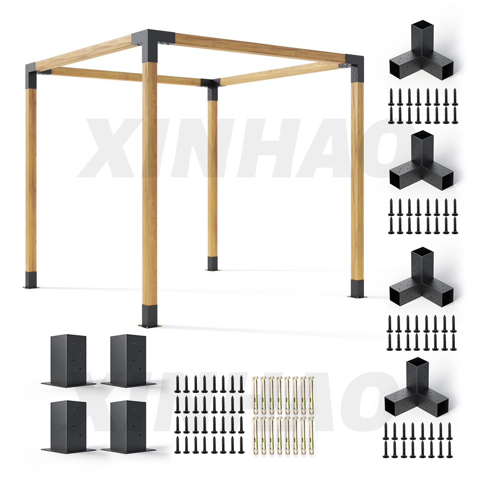 DIY Logo Customization Garden Outdoor Roof Wooden Holders Gazebo Frames Arches Pergola Bracket Suit For  Metal Pergola Base