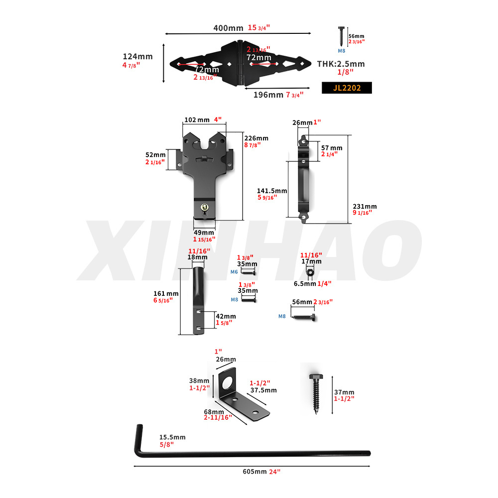 XINHAO Wooden Gate Hardware Sets Heavy Duty Kit