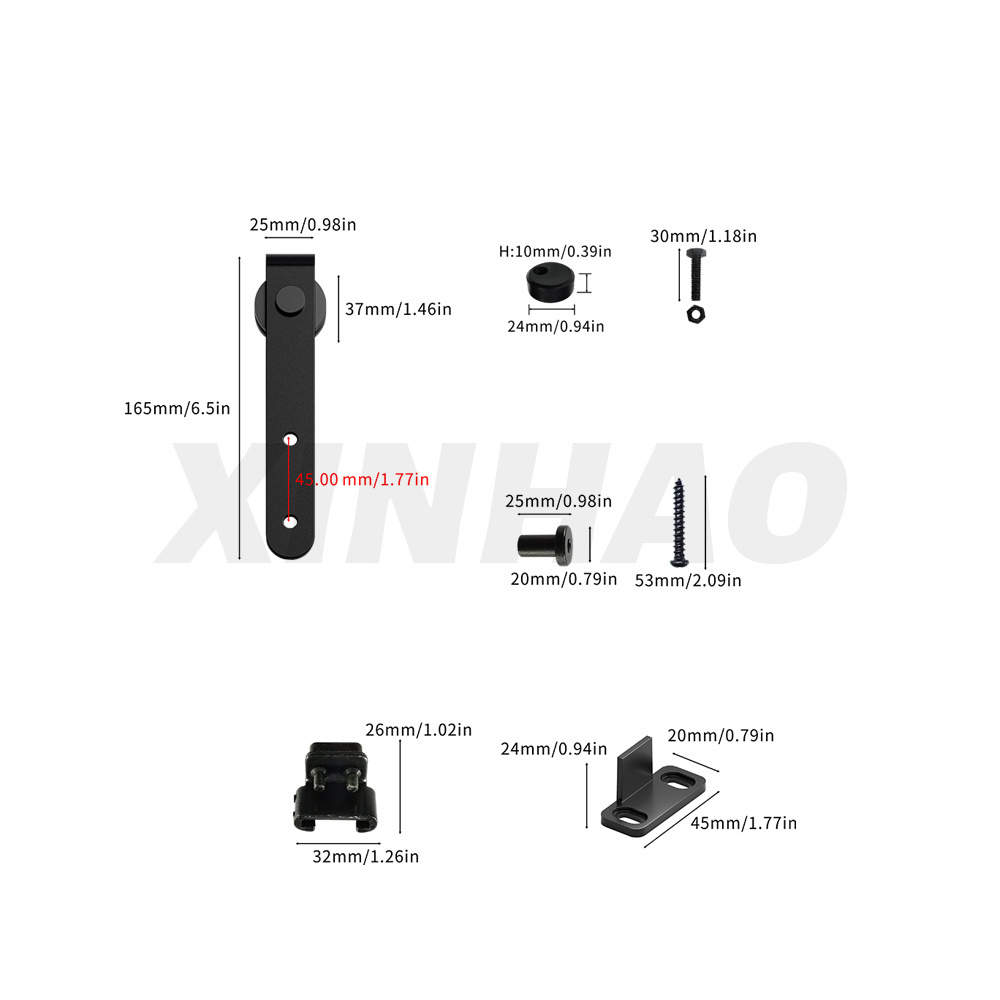 Mini Cupboard Sliding Barn Door Track Hardware Kit For Cabinet Closet and TV Stand Sliding Barn Door System for Cabinet