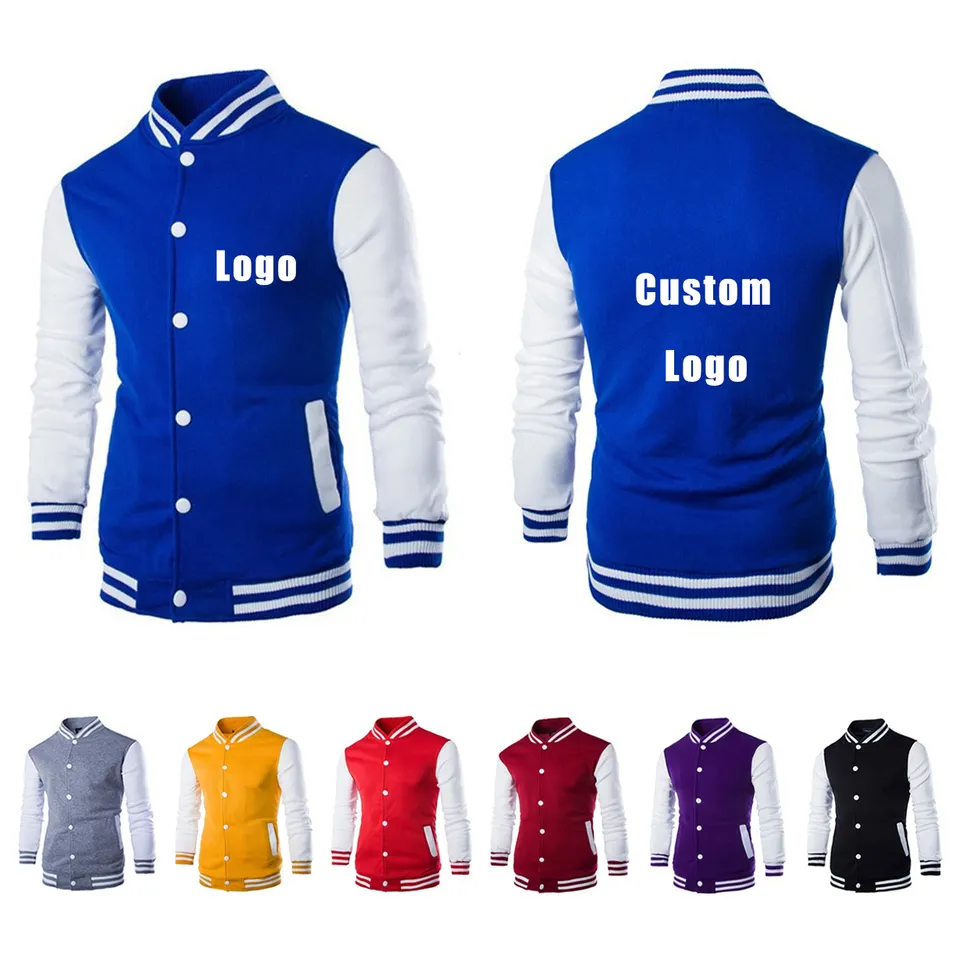 wholesale blank varsity jackets custom logo plain letterman varsity jacket Plus size men's versity college jackets