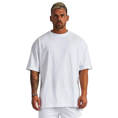 Manufacturer plus size men's shirts 230gsm Heavyweight T-Shirt 100% Thick custom Drop Shoulder cotton plain oversized tshirt