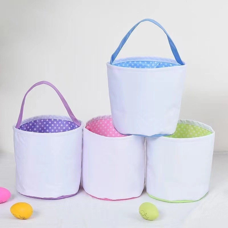 Candy Basket Canvas Fabric sublimation blank easter baskets for kids