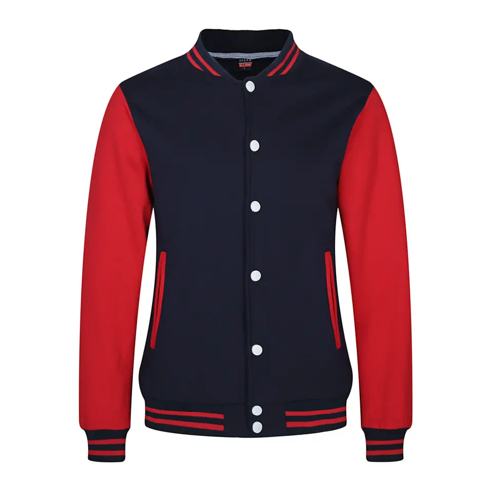 OEM Customized sleeve baseball jackets chenille embroidery leather Varsity Jackets blank plain mens jackets