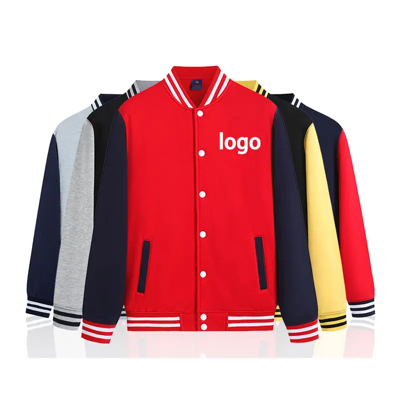 OEM Customized sleeve baseball jackets chenille embroidery leather Varsity Jackets blank plain mens jackets