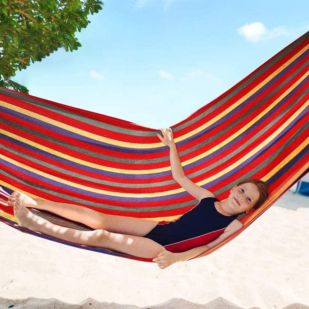 Outdoor Woven Small Hammock Portable with Carry Bag Single Double Indoor Leisure Hammock