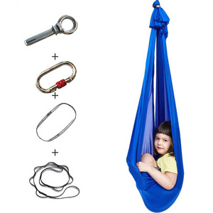 Suspended hug swing seat for children with autism ADHD outdoor nylon elastic therapy aerial yoga hammock