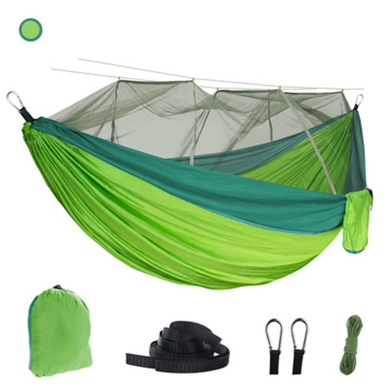 Thin outdoor mosquito net hammock with mosquito net anti-rollover camping parachute cloth anti-mosquito swing chair