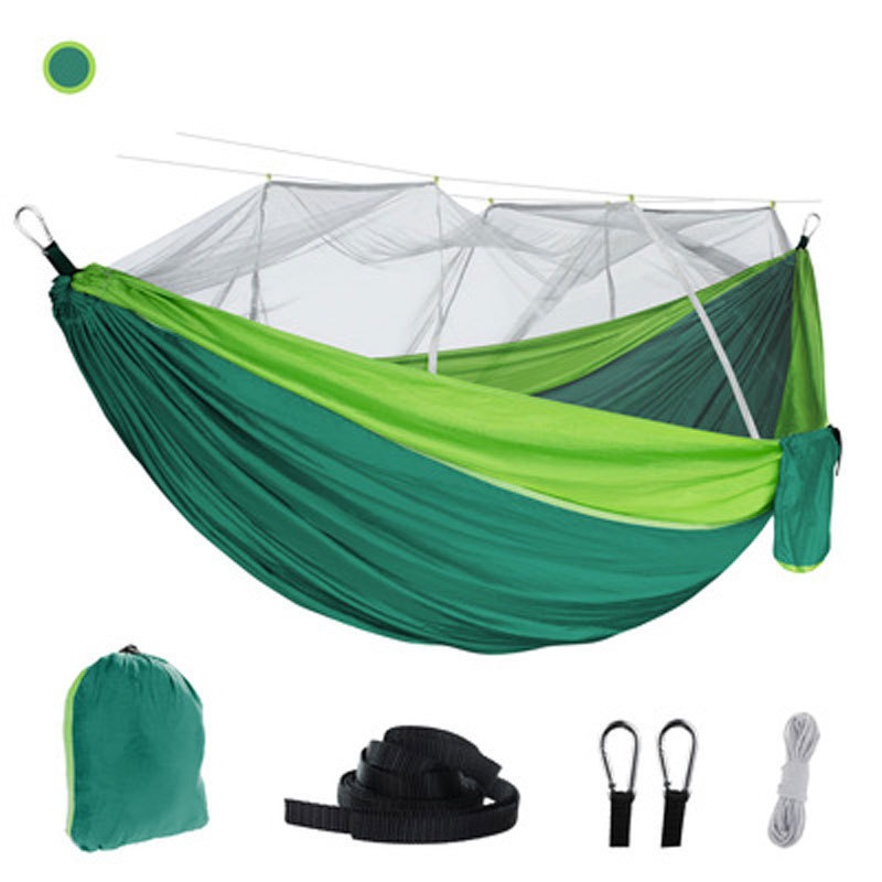 Thin outdoor mosquito net hammock with mosquito net anti-rollover camping parachute cloth anti-mosquito swing chair