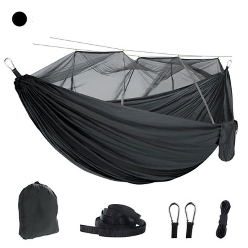 Thin outdoor mosquito net hammock with mosquito net anti-rollover camping parachute cloth anti-mosquito swing chair