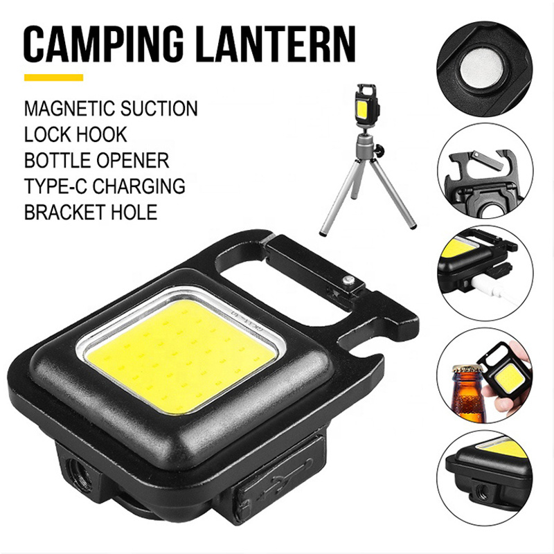 2022 New Outdoor Camping LED Portable Super Bright 800 Lumens Mini 10W COB Portable Pocket Rechargeable Magnetic Work Light