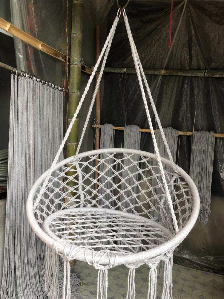 Patio swings Hanging Cotton Rope Hammock Chair Swing for Indoor and Outdoor Use