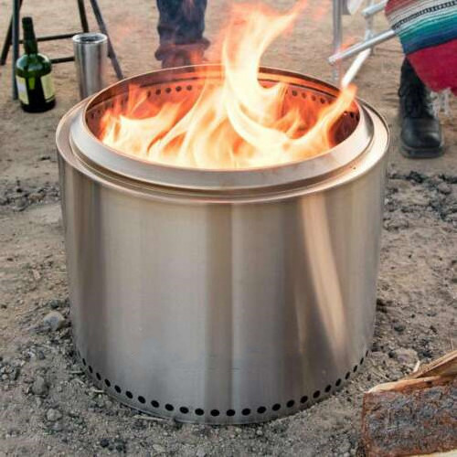 Outdoor camping 304 stainless steel circulation secondary combustion smokeless wood stove fire pit grill