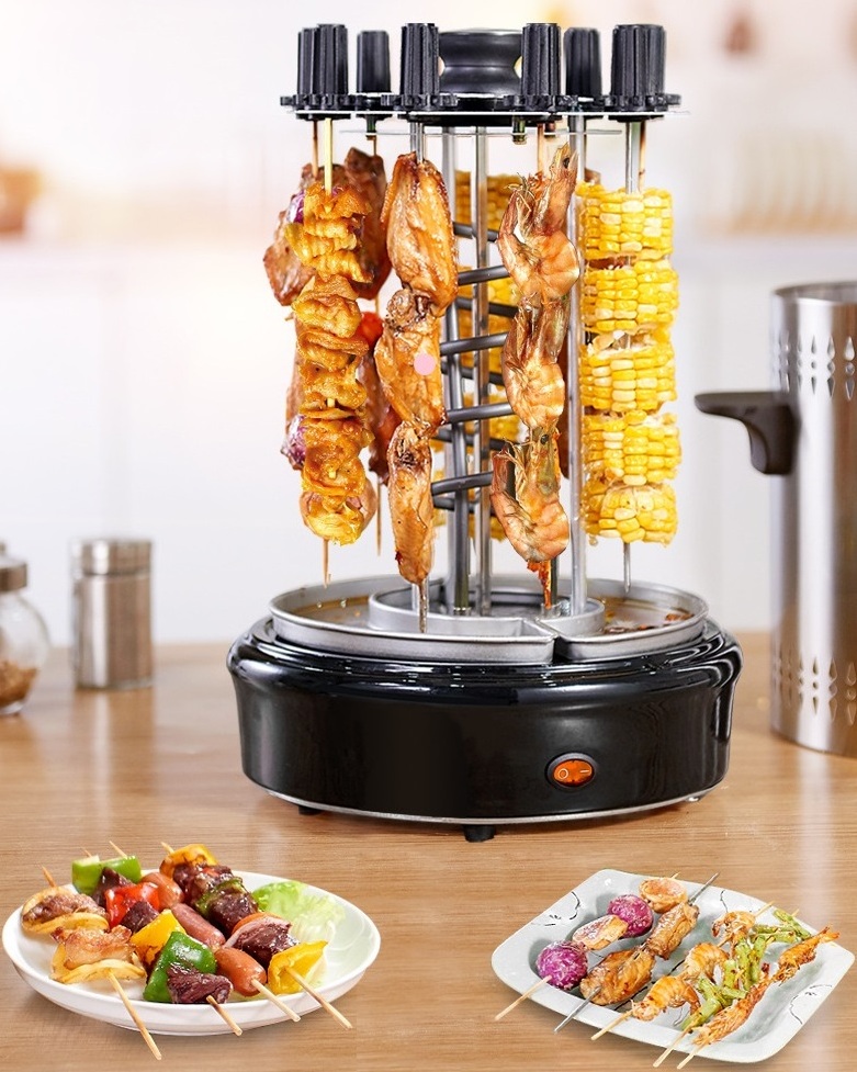 Home Garden Electric Automatic Rotating BBQ Grill Skewer Grill