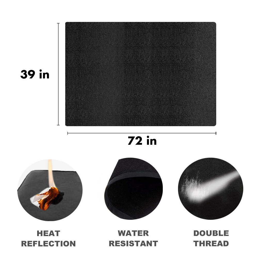 outdoor square fire pit mat for wood for deck fire broof carbon fiber mat