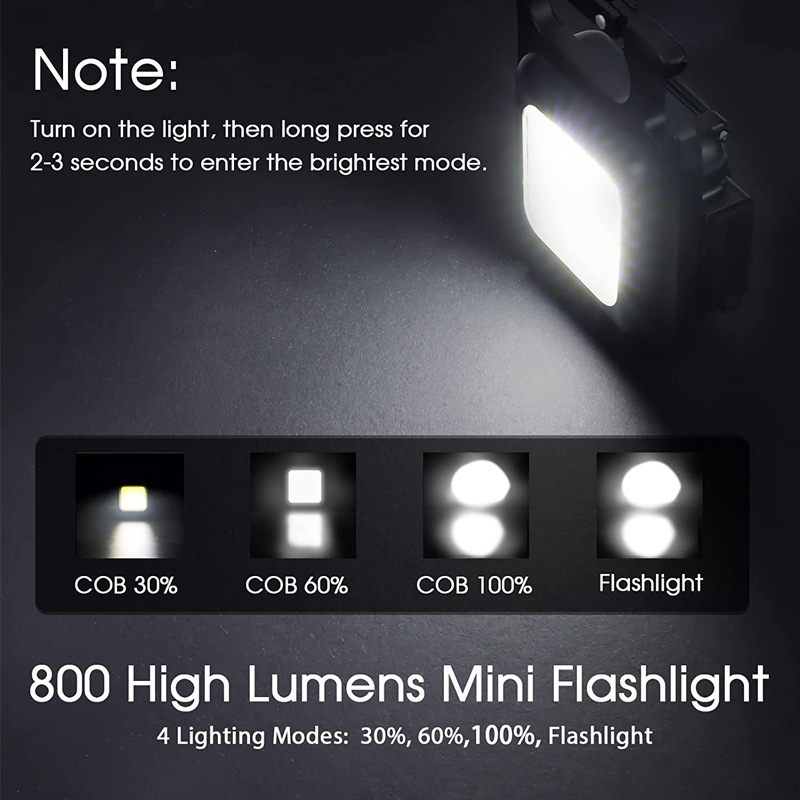 4 Modes camping Survival in the wild Mini Led Flashlight Keychain Mini Portable Led Cob Camping Flashlight Led