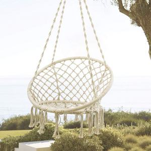 Patio swings Hanging Cotton Rope Hammock Chair Swing for Indoor and Outdoor Use