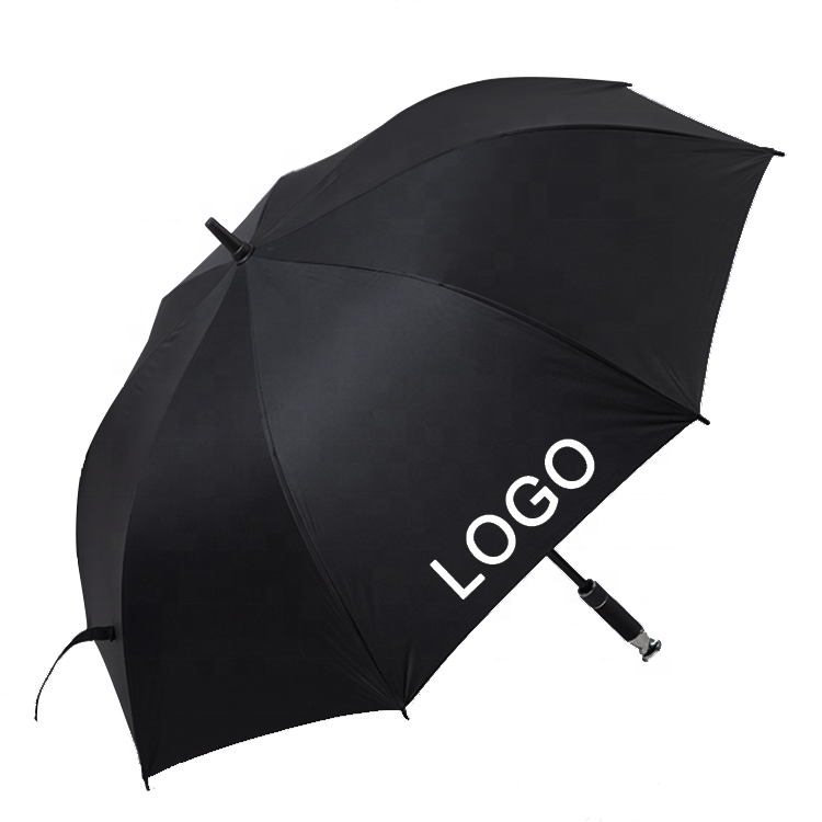 Long handle semi-automatic golf advertising umbrella