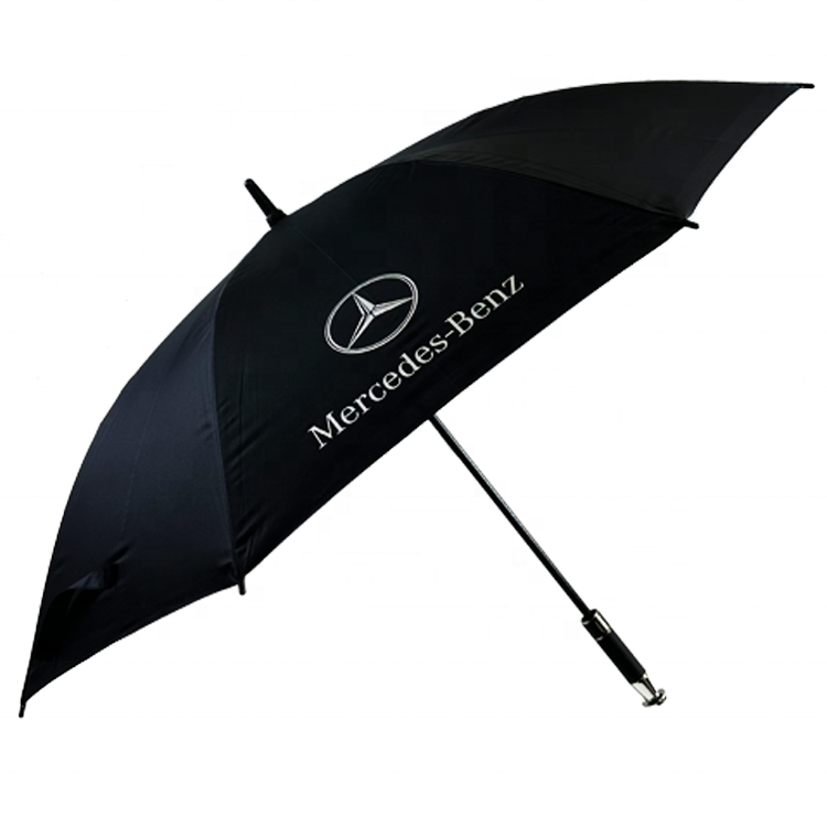 Long handle semi-automatic golf advertising umbrella