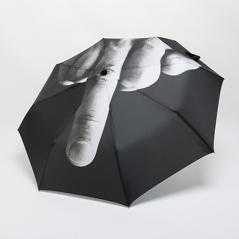 DIY Designer umbrella with middle finger umbrella folding Personalized custom pattern market diy umbrellas