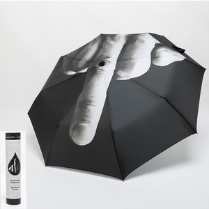 DIY Designer umbrella with middle finger umbrella folding Personalized custom pattern market diy umbrellas