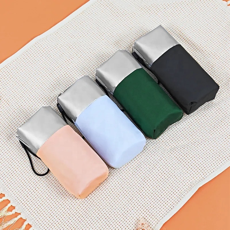 New buy bulk waterproof sombrillas women 5 fold small gift ladies girls light compact pocket uv capsule mini umbrella