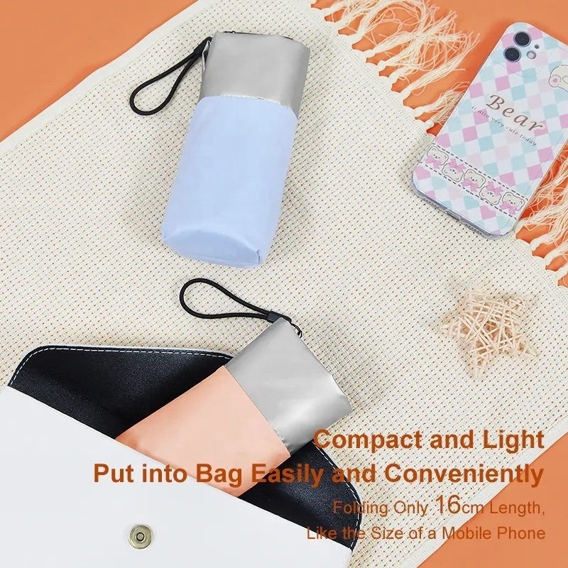 New buy bulk waterproof sombrillas women 5 fold small gift ladies girls light compact pocket uv capsule mini umbrella